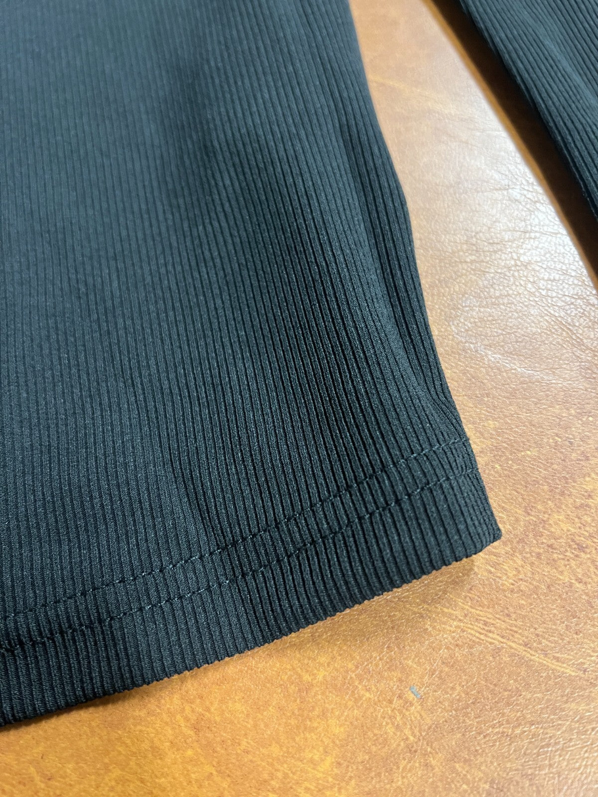 Women's Casual Ribbed Basic Office Long Sleeve Top Black Size S #285