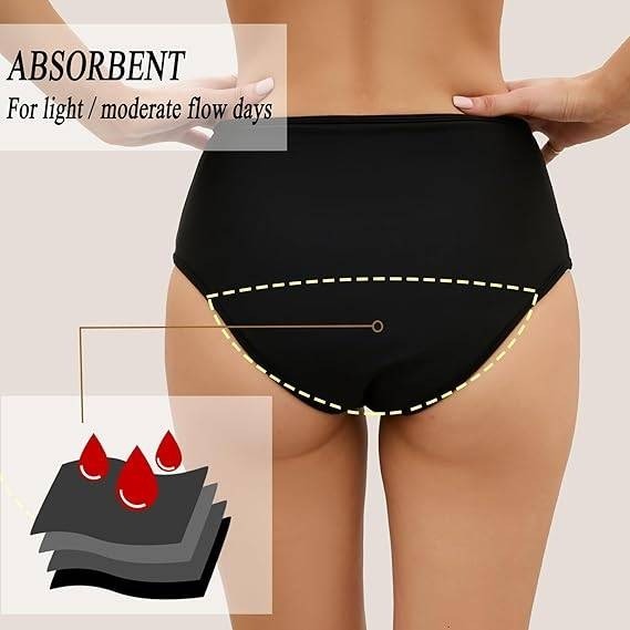 MSRP $25 Leoparts Black 2XS Period Swimwear Leakproof Bikini Bottoms High Waist
