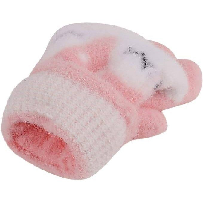 PURFUN Toddler Kids 1-3Y Short Knitted Gloves Winter Thick Fleece Lining Mittens