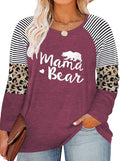 ROSRISS Womens Plus Size 16W Tops Long Sleeve Leopard Print Striped Color Block