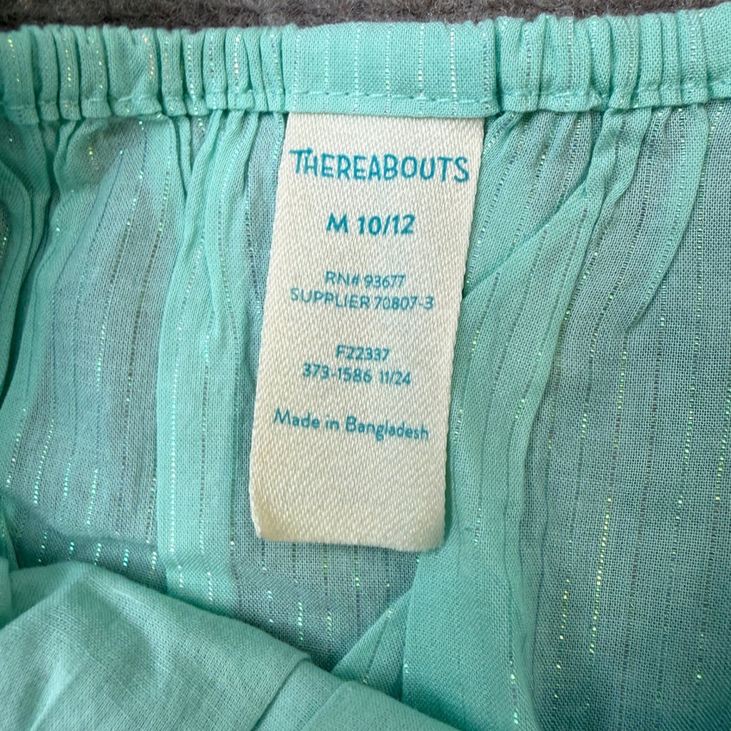 MSRP $24 Thereabouts Kids Girls M 10/12 Brook Green Short Sleeve Blouse Square