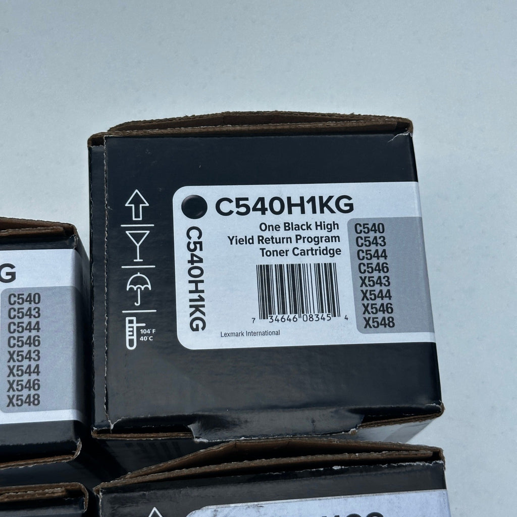Set of 4 Lexmark C540H1MG C540H1KG C540H1YG C540H1CG Toner Cartridges C540 C543
