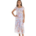 MSRP $64 Speechless Kids Girls 18 1/2 Slate Floral Maxi Dress w/ Headband