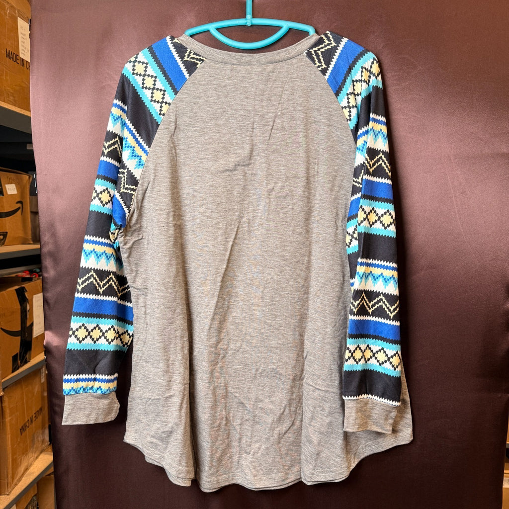 ROSRISS Women's 14W-28W Long Sleeve Tunic Crewneck Colorblock Striped Tee Shirt