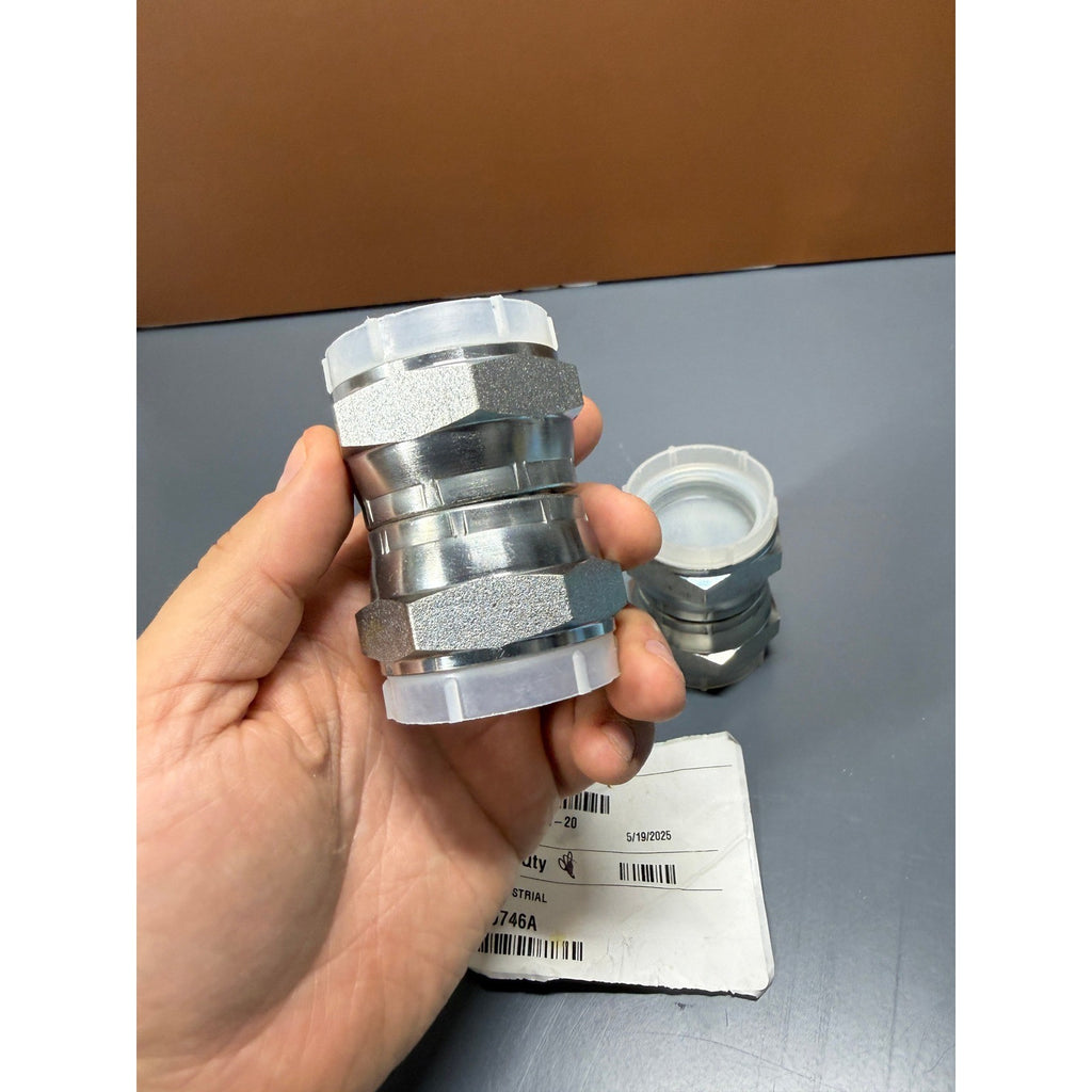 Set of 2 Brennan 6565-20-20 Straight Adapter 1-1/4" Female SAE 37° JIC x 1-1/4"