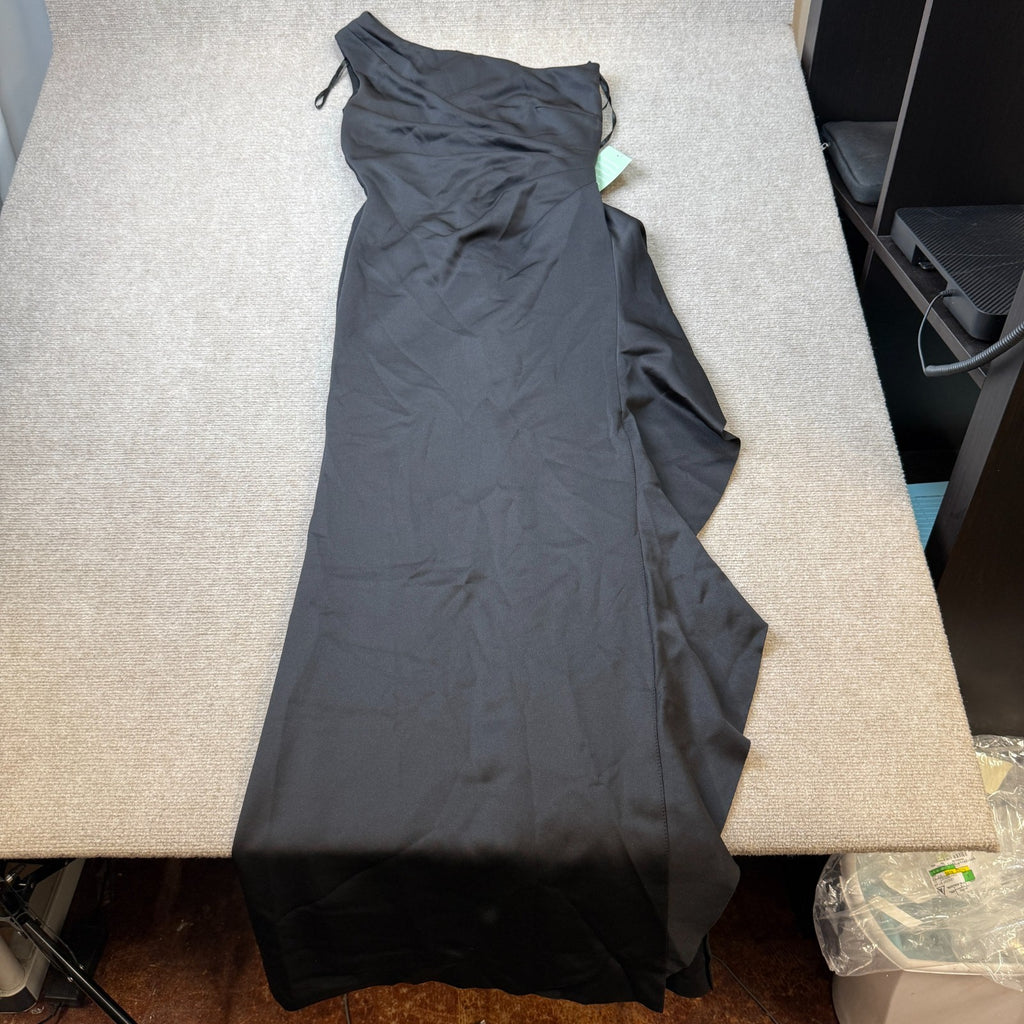 MSRP $130 DJ Jaz Womens 6, 18 Black Asymmetrical Neck Sleeveless Evening Gown