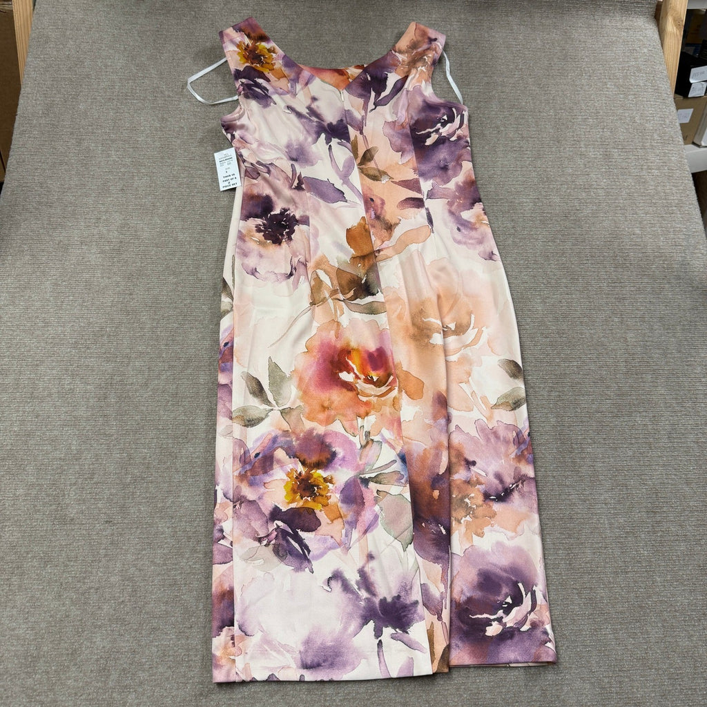MSRP $94 Maya Brooke Womens 2 Piece Sz 6 Lavender Cream Floral Jacket Dress