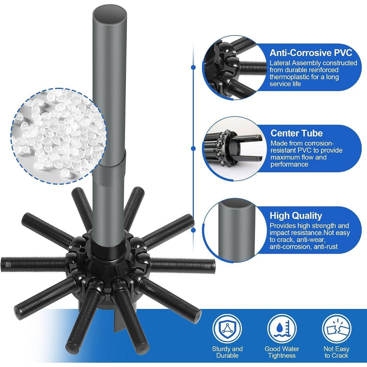 Rugam SX164DA Lateral Assembly w/ Center Pipe for HaywardPro Series Pool Sand