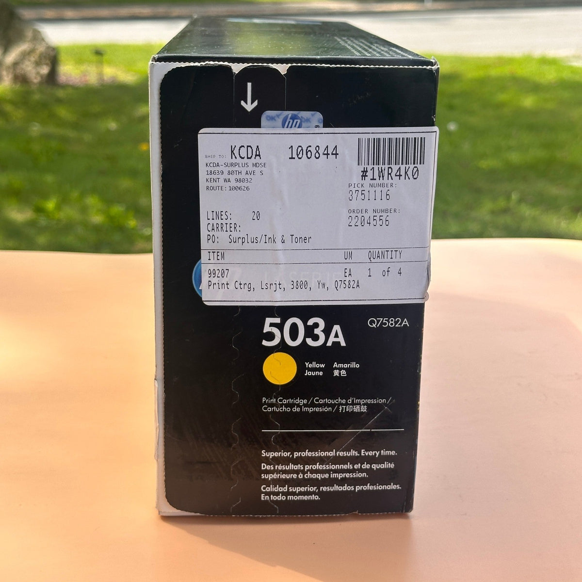 HP 503A Yellow Print Cartridge Q7582A for LaserJet CP3505, 3800 Sealed