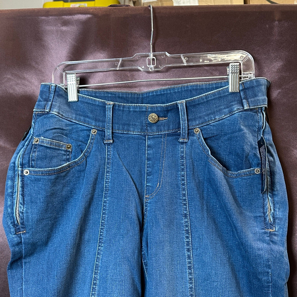 Denim & Co. Women's Medium Wash Sz 10 Adaptive Front Seam Jean Wheelchair Fit C
