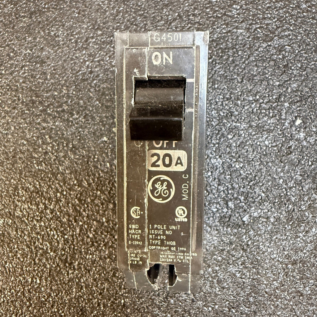 General Electric THQB1120 Black 20 Amp 1 Pole Bolt-On Circuit Breaker