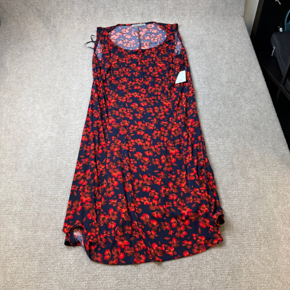 MSRP $79 Danny & Nicole Womens XL Red/Navy Floral Two Piece Jacket Dress