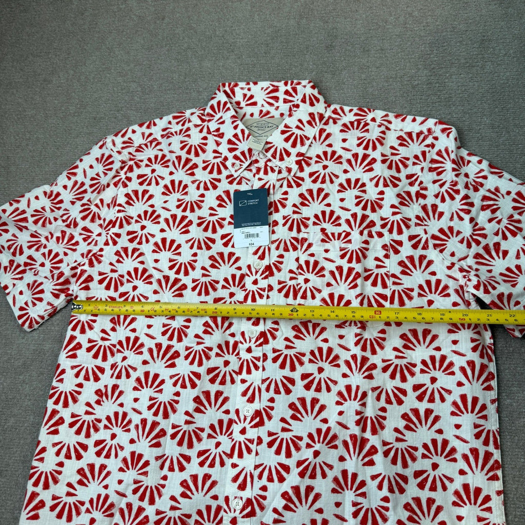 MSRP $34 St. Johns Bay Mens L Red Shell Classic Fit Button-Down Shirt