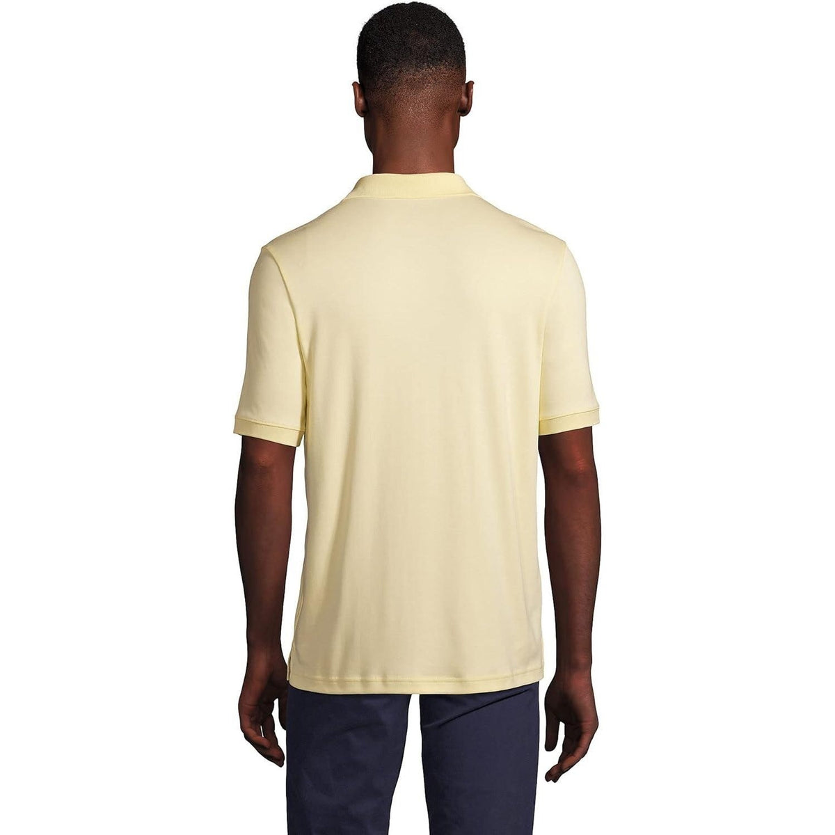 2 Pack Lands' End Mens Polo SS - 2XL/T Golden & 2XL Ivory/Chi Blue Striped