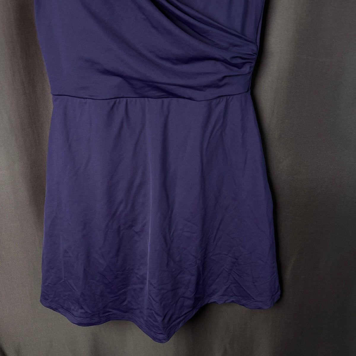Lands' End Women's 8 Purple Tummy Control Surplice Wrap Swim Dress One Piece