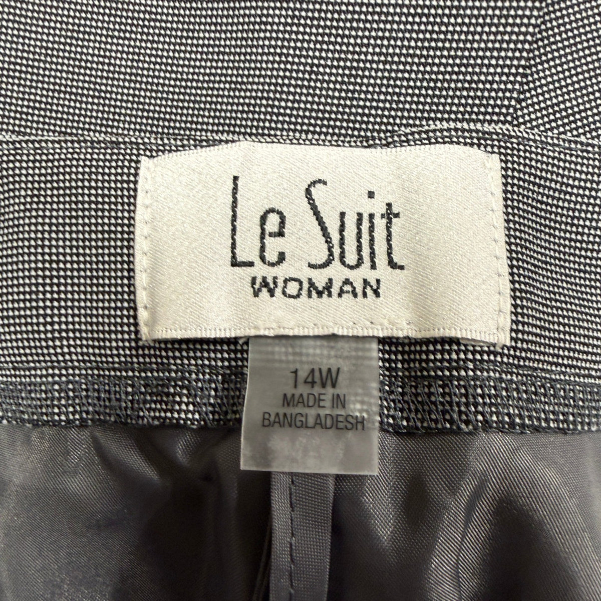MSRP $160 Le Suit Womens 14W Grey 2 Piece Straight Leg Pant Suit