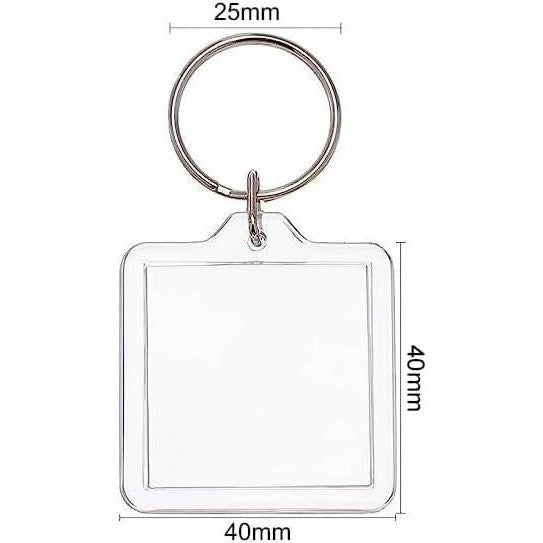 BetterJonny 9 Pcs Square Acrylic Picture Keychain Blanks in Clear Acrylic Pictu