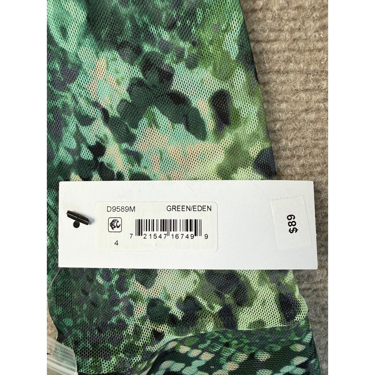 MSRP $89 Donna Morgan Womens 4 Eden Green Snake Print Button Down Shirt Dress