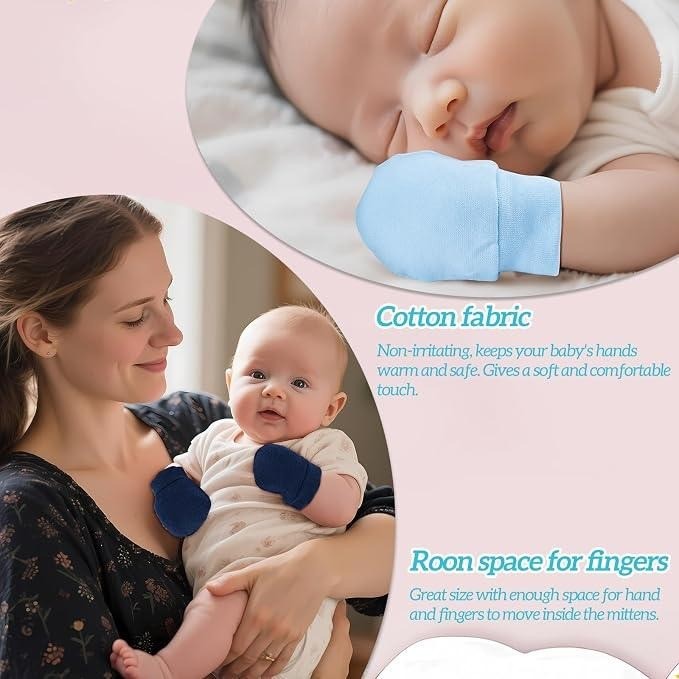 toresper 6 Pack No Scratch Baby Mittens 0-6 Months Newborn Infant Toddler