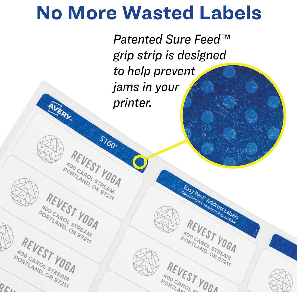 Set of 5 Avery 6871 White Color Laser Labels 1-1/4" x 2-3/8" 450/Pack