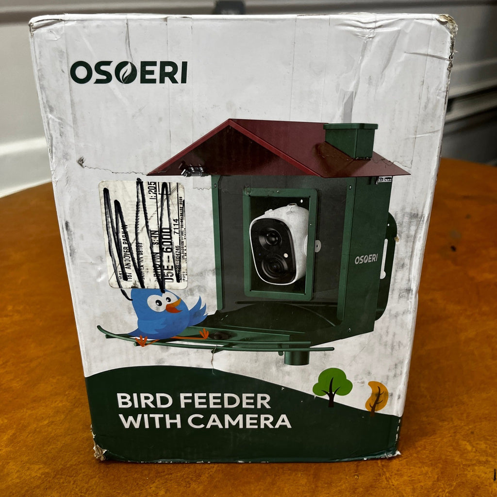 Osoeri OS-BC02 Blue Bird Feeder with Camera, 1080P HD AI Identify Wild Bird