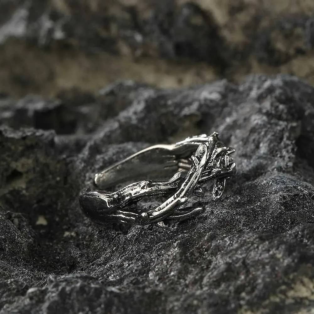 Jesus Crown of Thorns Ring Men's Women's Punk Gothic Stainless Steel Size 9