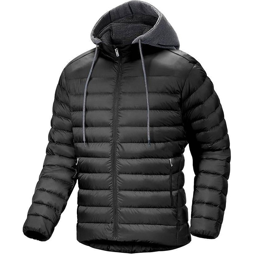MSRP $41 ZITY Men's 2XL Hooded Puffer Jacket Lightweight Quilted Hoodie Winte