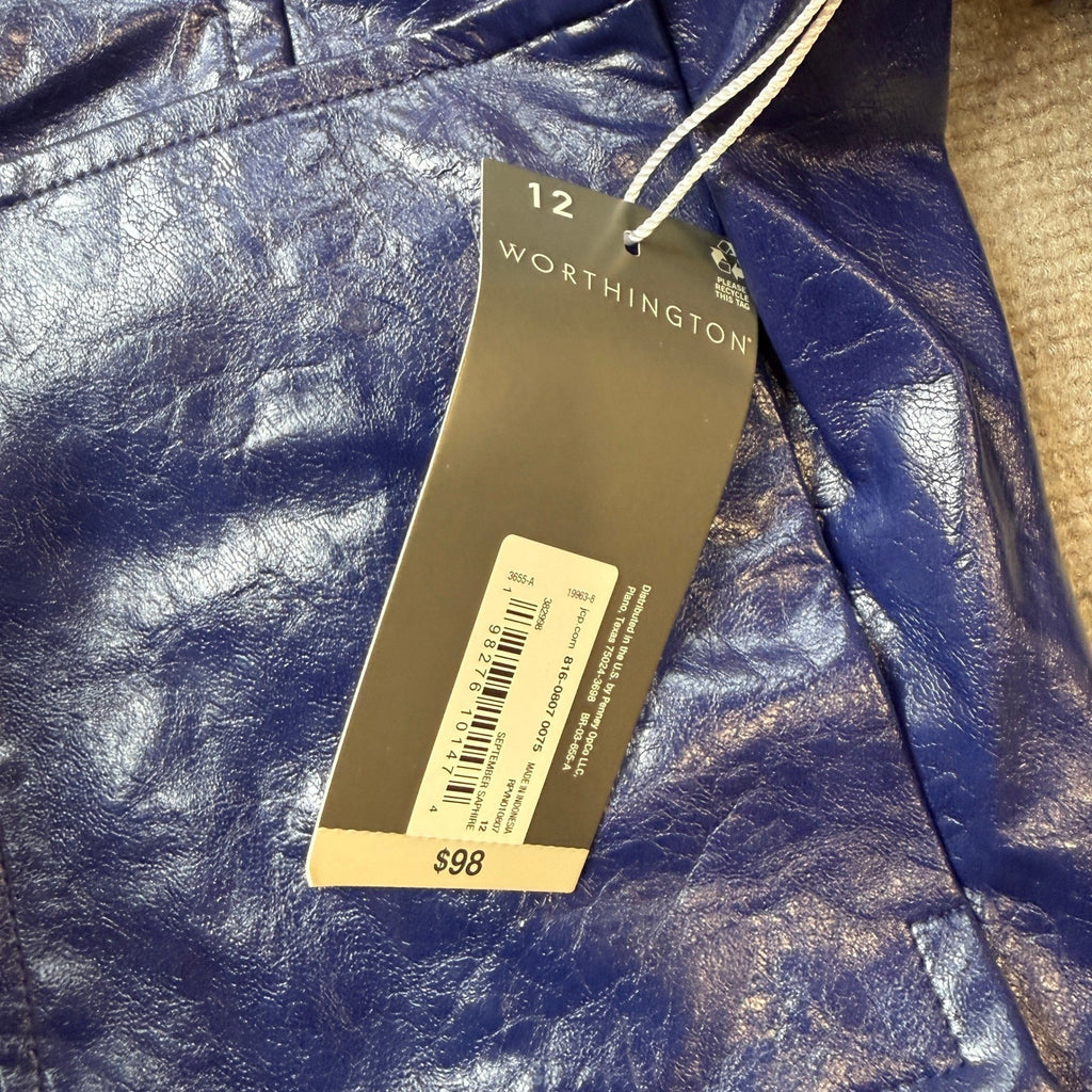 MSRP $98 Worthington Womens 12 September Saphire Midweight Bomber Jacket Faux