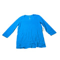 MSRP $22 St. John's Bay Womens L Tall Blue V Neck 3/4 Sleeve T-Shirt