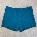 Aqua Eve Women's Teal 14W Plus Size Solid Swimming Bathing Suit Shorts Bottoms