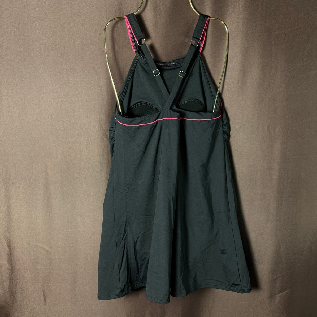 Lands' End Women's 8 Swimsuit High Neck Black Swim Dress