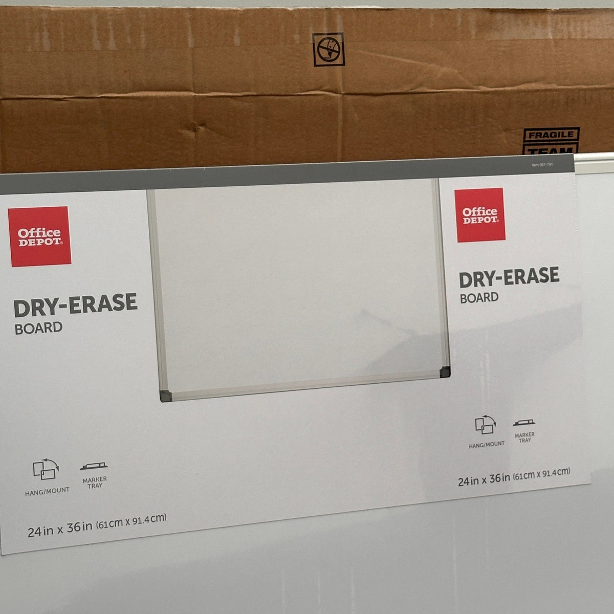 Pack of 4 Office Depot Non-Magnetic Melamine Dry-Erase Whiteboard, 24" x 36"