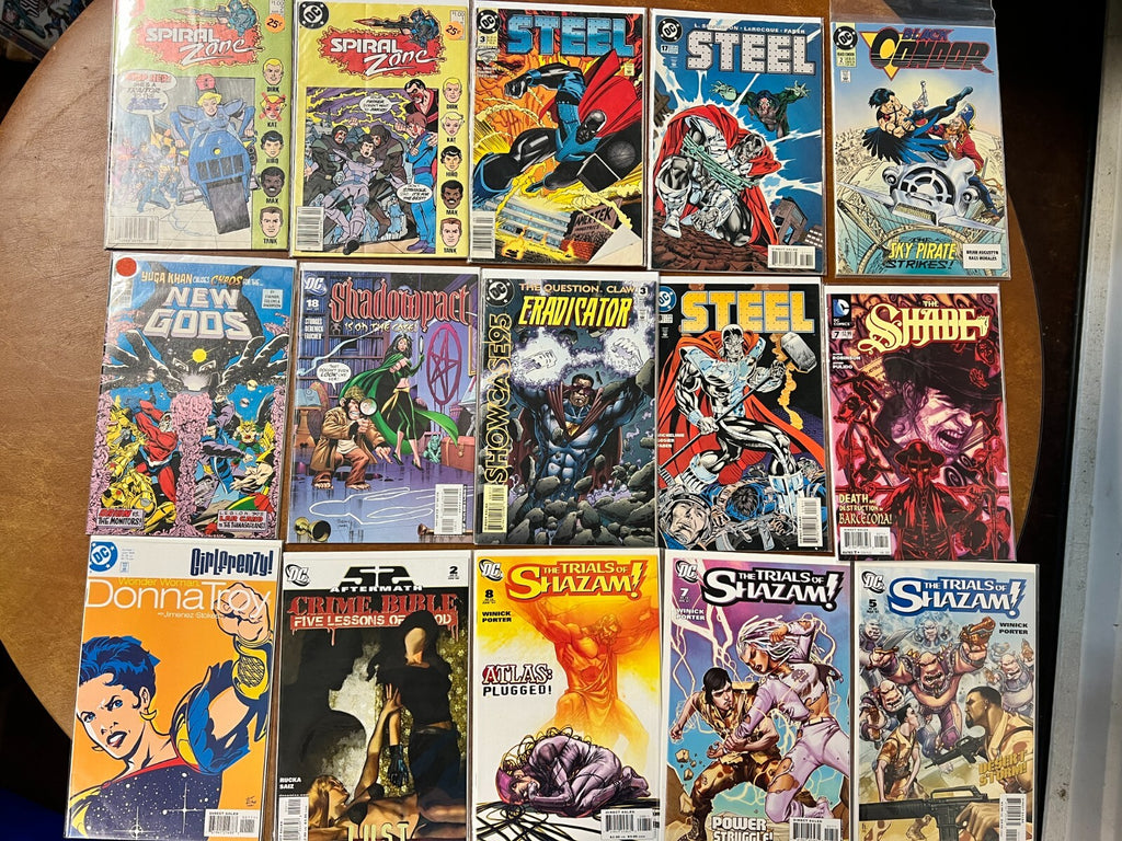 Lot of 15 Dc Comics - Spiral Zone (1988), Steel, The Trials of Shazam, The Shade