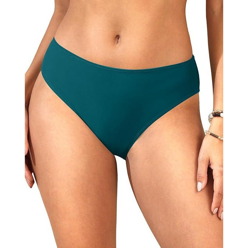 MSRP $24 Zmart Women's M Full Coverage Bikini Bottom Mid Rise Bathing Suit Swim
