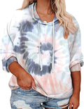 VISLILY Women's Plus-Size 18W Hoodie Tie Dye Sweatshirt Top