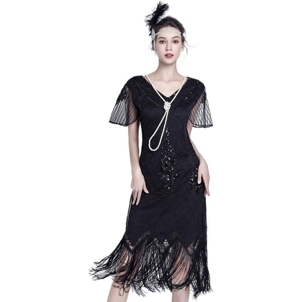 MSRP $38 JICAGOM Women's M Flapper Dress 1920s Gatsby Roaring 20s Great 1920