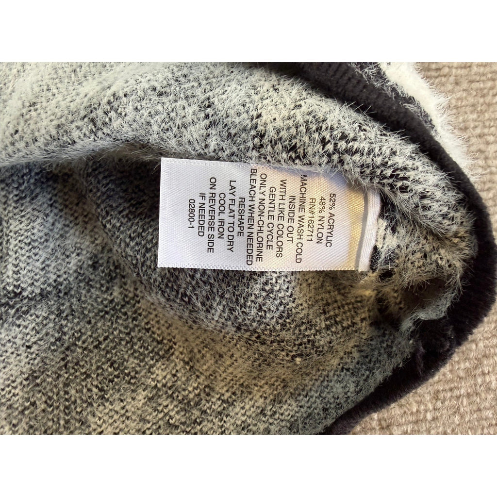 MSRP $58 Liz Claiborne Womens XL Black Floral Funnel Neck Pullover Sweater Long