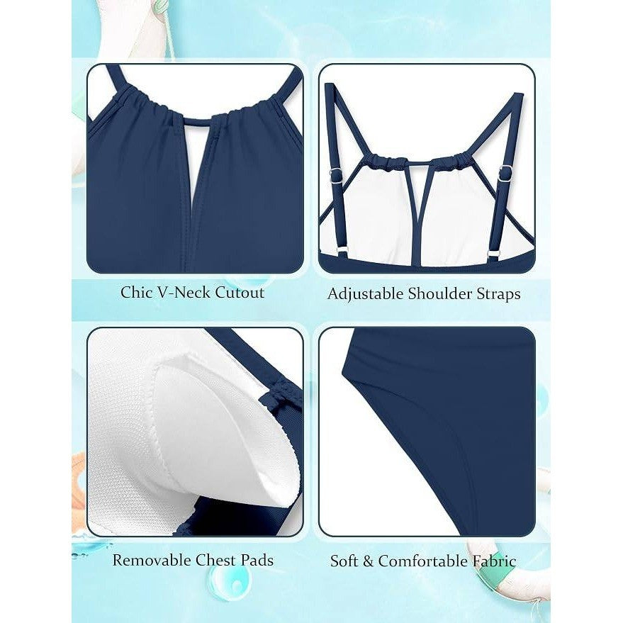 MSRP $25 TyeSmo Teen Girls 15-16Y Swimsuit One Piece Solid Modest Adjustable St