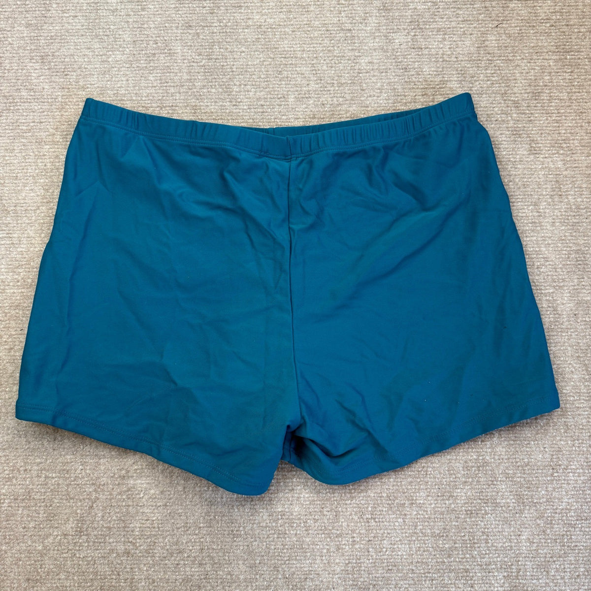 Aqua Eve Women's Teal 14W Plus Size Solid Swimming Bathing Suit Shorts Bottoms