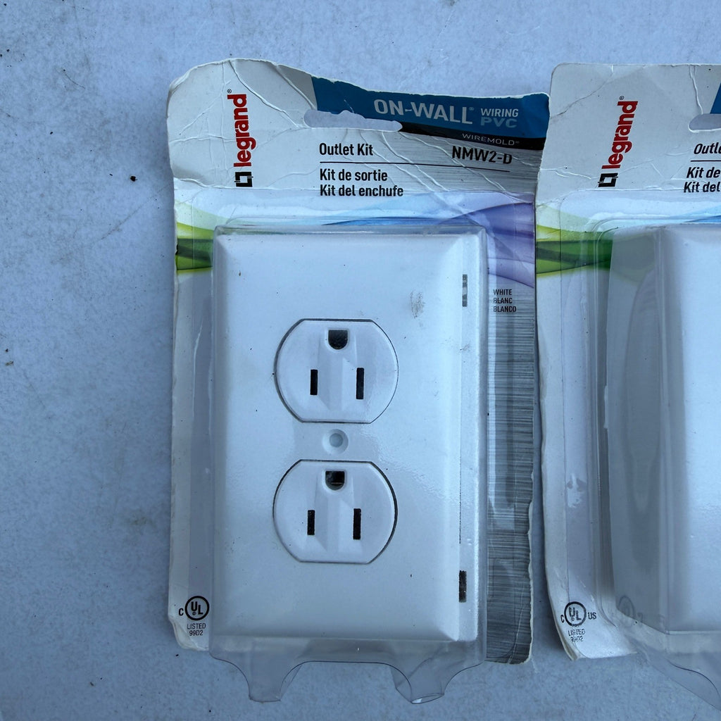 2 Pack Legrand Wiremold NMW2-D On-Wall Duplex Outlet Kit White