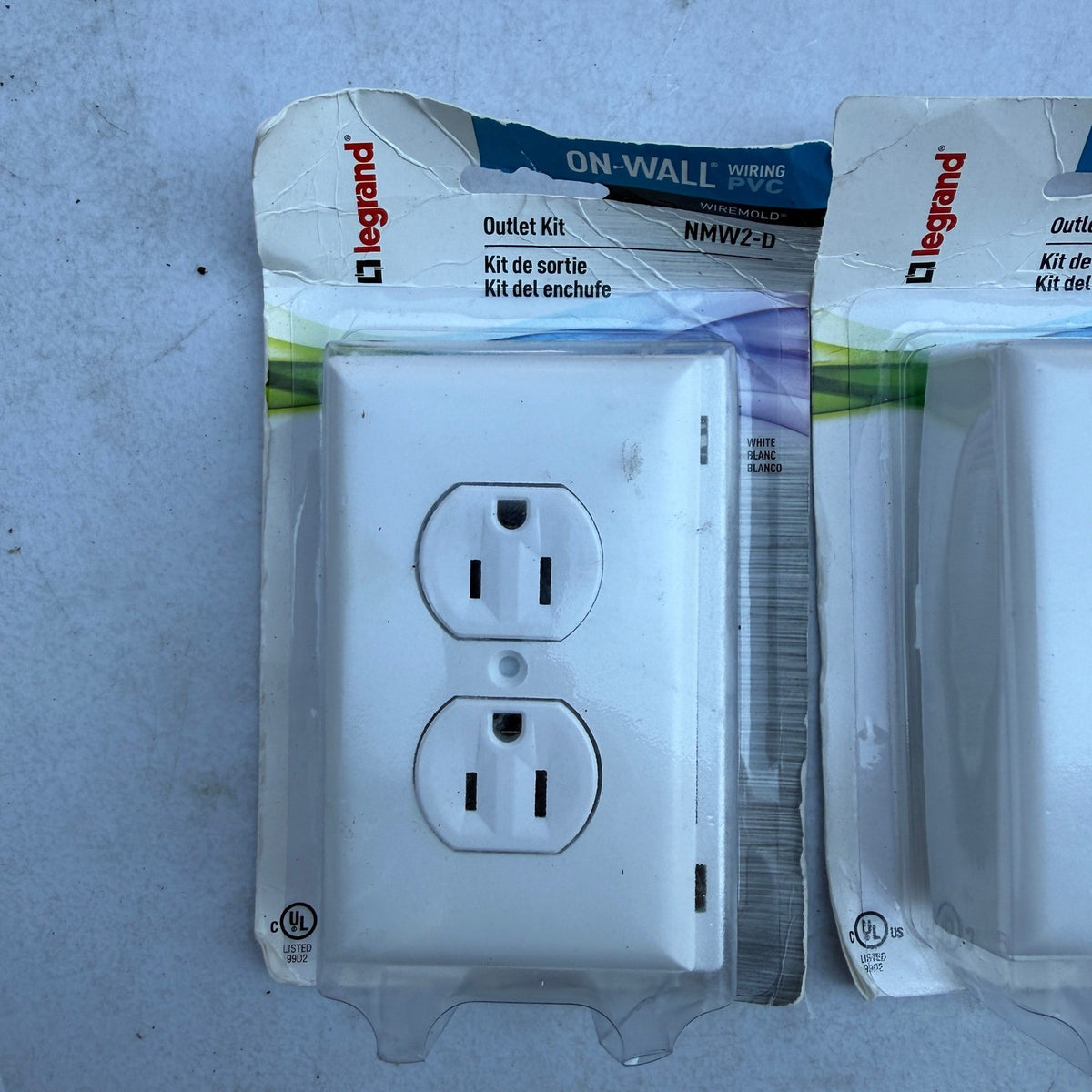2 Pack Legrand Wiremold NMW2-D On-Wall Duplex Outlet Kit White