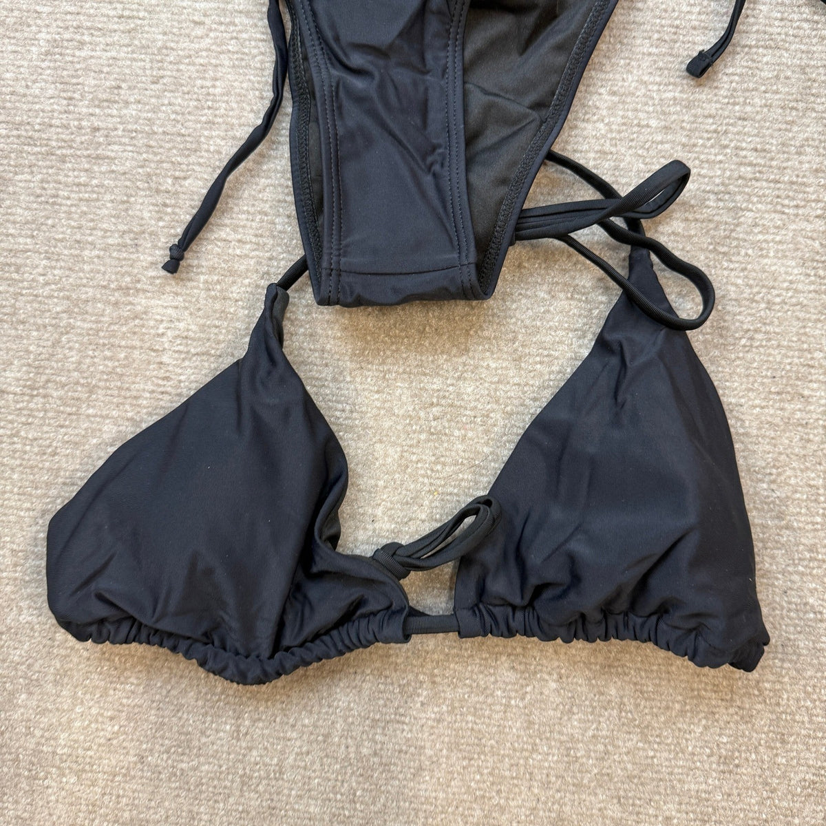 MSRP $44 Lilosy 3 Piece Women's S Black Bikini Sexy O Ring Cutout Long Sleeve