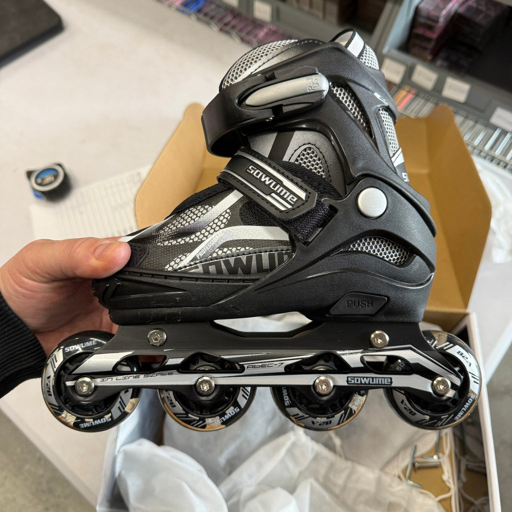 Sowume Black Sz S Adjustable Inline Skates for Little Kids Girls and Boys, Rol