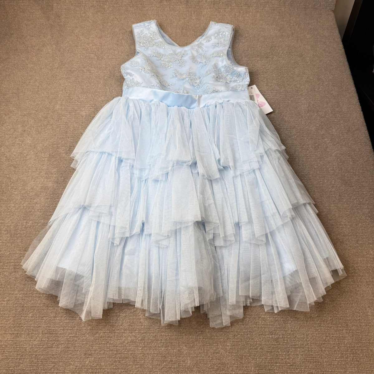 MSRP $74 Bonnie Jean Big Kid Girls 14 Blue Sleeveless Fit + Flare Dress