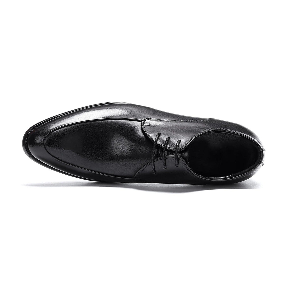 Santimon Men's US 8.5 Black Leather Formal Derby Lace Up Dress Shoes