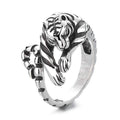 Tiger Open Ring Men's Women's Punk Jewelry Stainless Steel Size 8 Adjustable 7-9