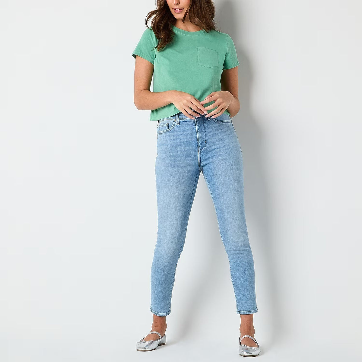 MSRP $48 A.N.A Womens 16 Tall Light Lunar Blue High Rise Skinny Fit Jeans Pants