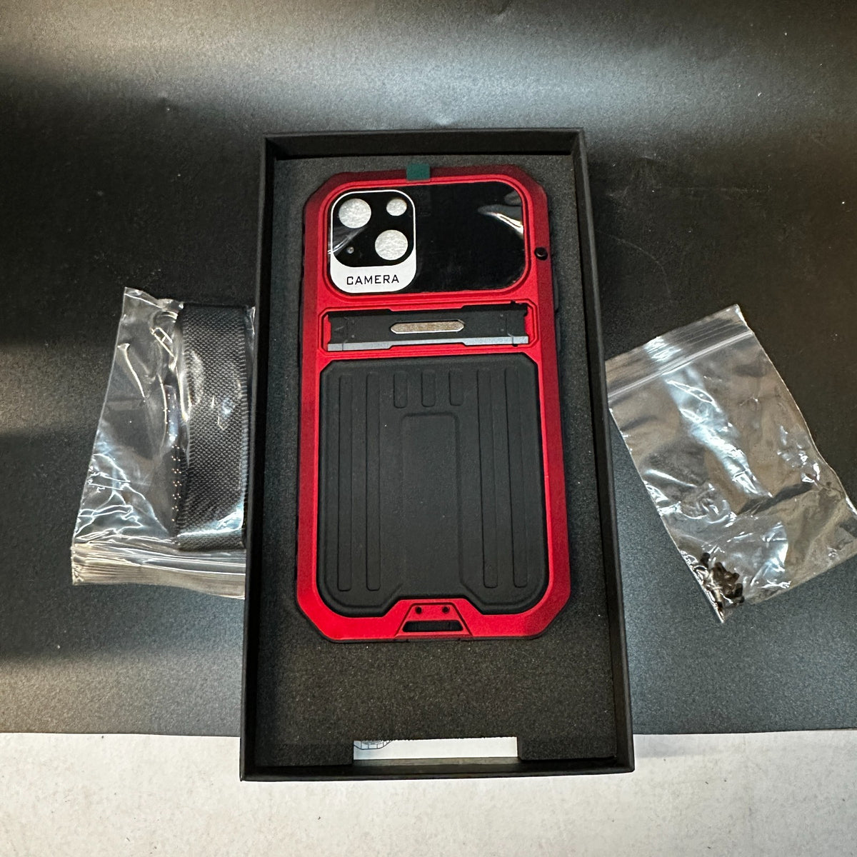 Aluminium Shockproof Case for iPhone 12–14 Pro / Pro Max Built-in Tempered Glass