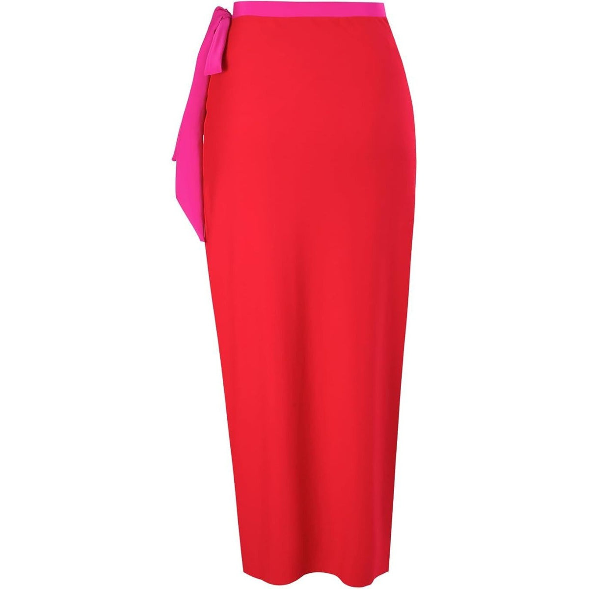 MSRP $60 Women's L Red/Hot Pink One Piece Swimsuit with Sarong Wrap