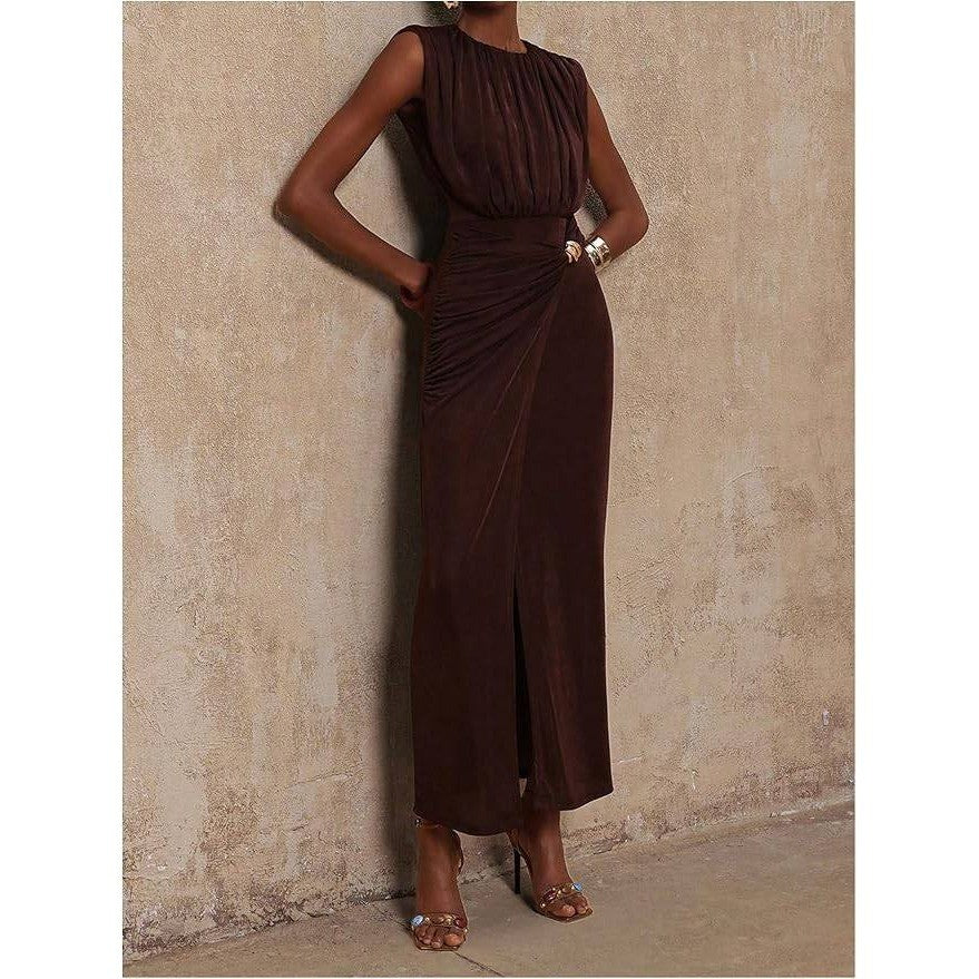 MSRP $52 Verdusa Women's S Sleeveless Formal Dress Twist Slit Wedding Guest Dre